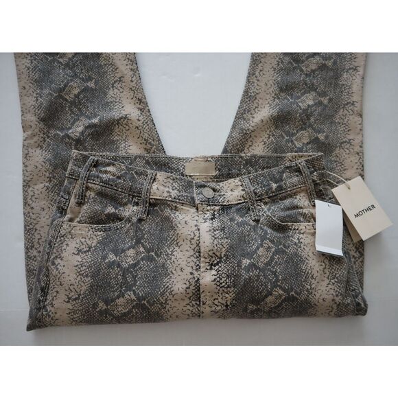 Mother 10897-1608 Womens Sz 29 Boa Babe Snake Print The Hustler Flood Jeans - Picture 12 of 14